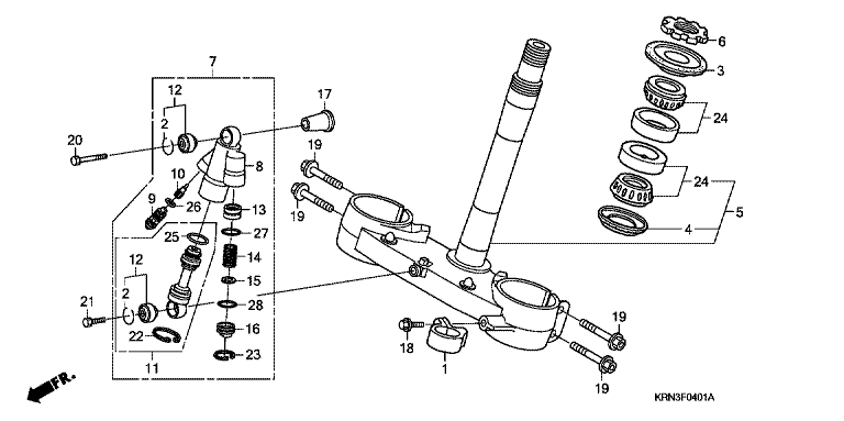 STEERING STEM (CRF250R8/9)/STEERING DAMPER
