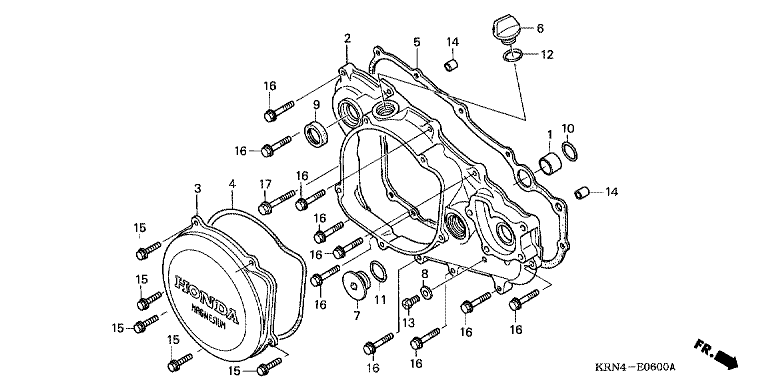 R. CRANKCASE COVER