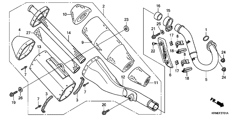 EXHAUST MUFFLER (CRF250RB/C/D)