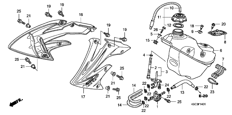 FUEL TANK (CRF250X8/9/B/C)