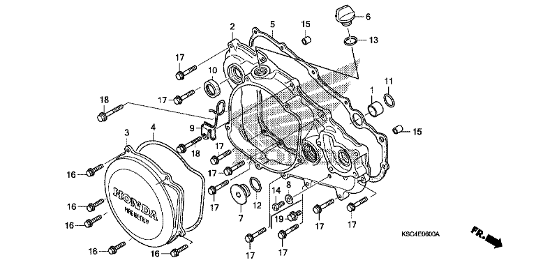 R. CRANKCASE COVER