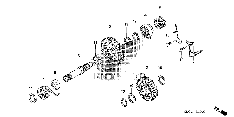 KICK STARTER SPINDLE