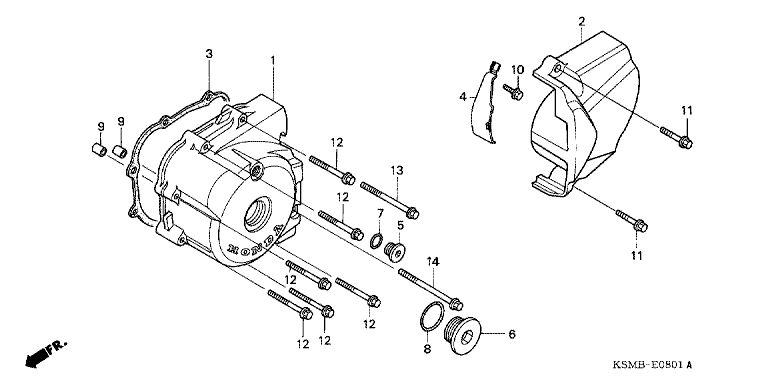 LEFT CRANKCASE COVER (XLR125KS)