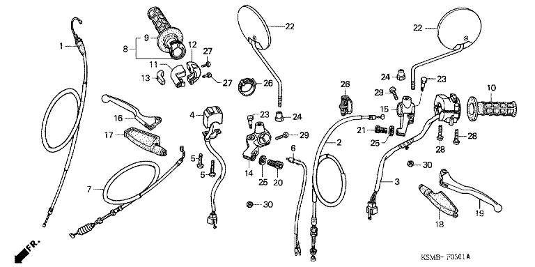 HANDLE LEVER/SWITCH/CABLE (XLR125KS)