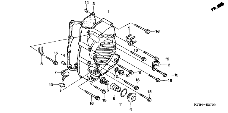 R. CRANKCASE COVER