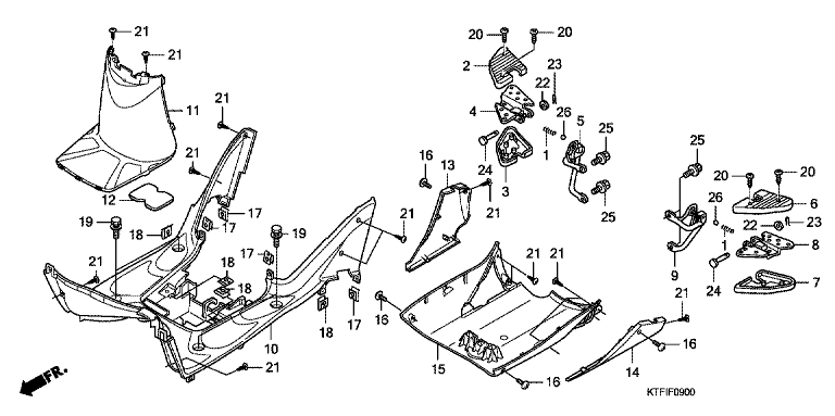 FLOOR PANEL/PILLION FOOTPEG/FOOTREST