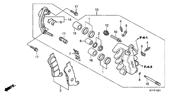 FRONT BRAKE CALIPER (SH125/R/150/R)