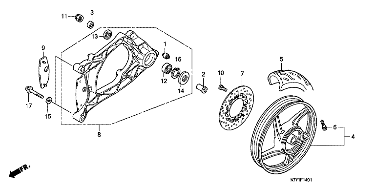 REAR WHEEL/SWINGARM (SH125/R/150/R)
