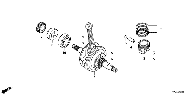 CRANKSHAFT/PISTON (GLH125SH)