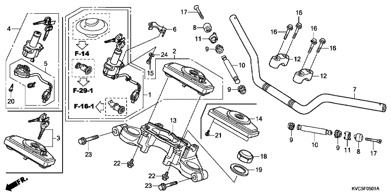 HANDLE BAR/TOP BRIDGE (GLH125SH)