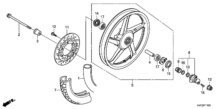 FRONT WHEEL (GLH125SH) (DISK BRAKE)