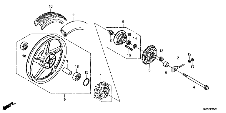 REAR WHEEL (GLH125SH)
