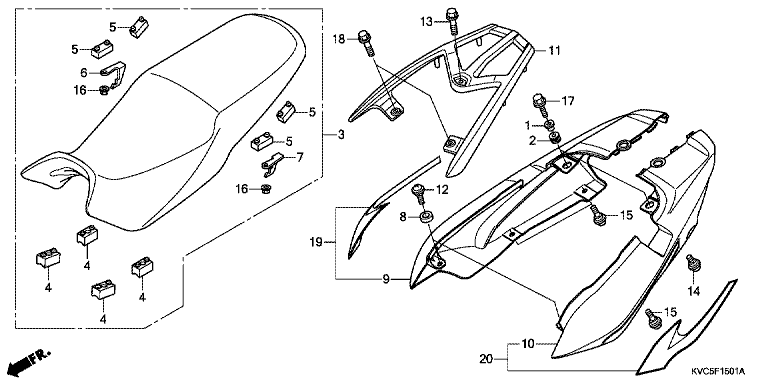 SEAT/REAR COWL (GLH125SH)
