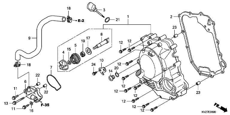 RIGHT CRANKCASE COVER/WATER PUMP