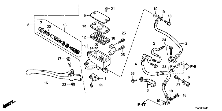 FRONT BRAKE MASTERCYLINDER (NSS250S)
