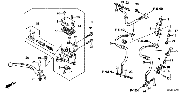 FRONT BRAKE MASTER CYLINDER (CBR250RA)