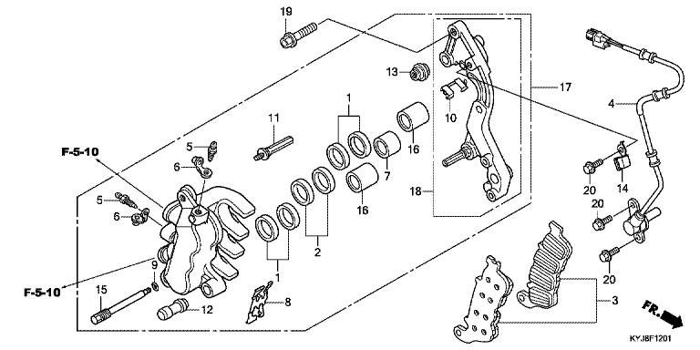 FRONT BRAKE CALIPER (CBR250RA)