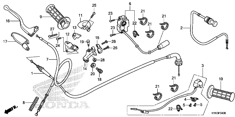 HANDLE LEVER/SWITCH/CABLE (CRF110FD/E/H/J)