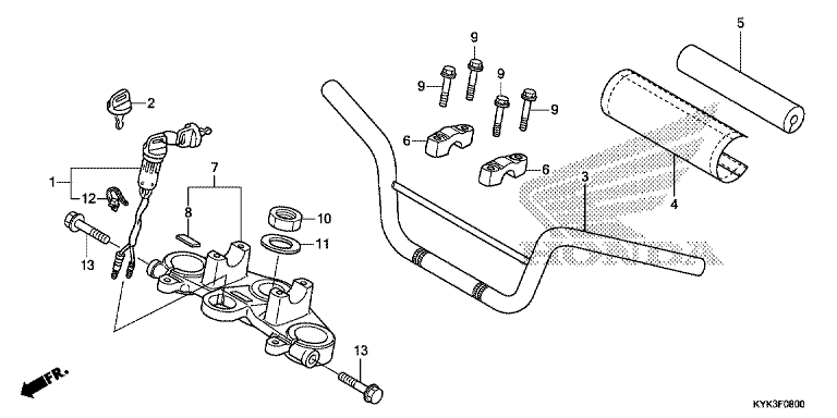 HANDLE BAR/TOP BRIDGE (CRF110FD/E/H/J)
