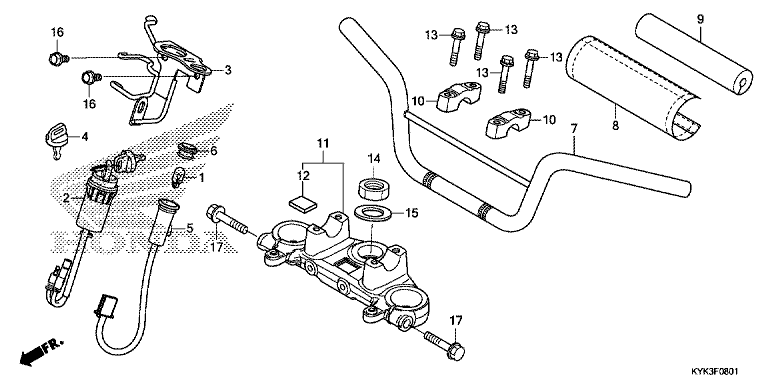 HANDLE BAR/TOP BRIDGE (CRF110FK/L/M/N)