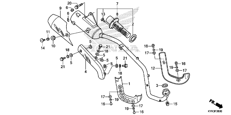 EXHAUST MUFFLER (CRF110FD/E/H/J)