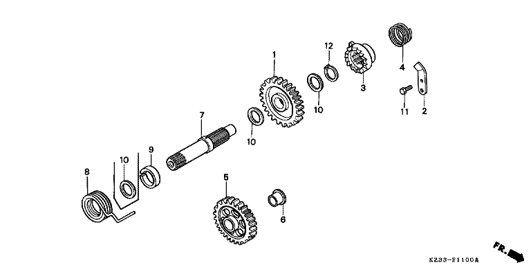 KICK STARTER SPINDLE