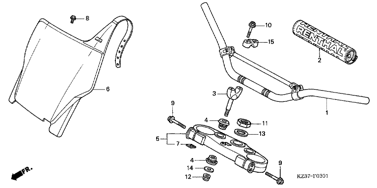 HANDLE BAR/TOP BRIDGE (CR250R4-7)