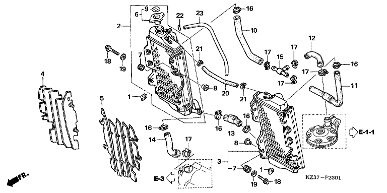 RADIATOR (CR250R'05-'07)