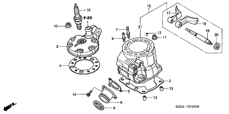 CYLINDER/CYLINDER HEAD (CR250R'02-'04)