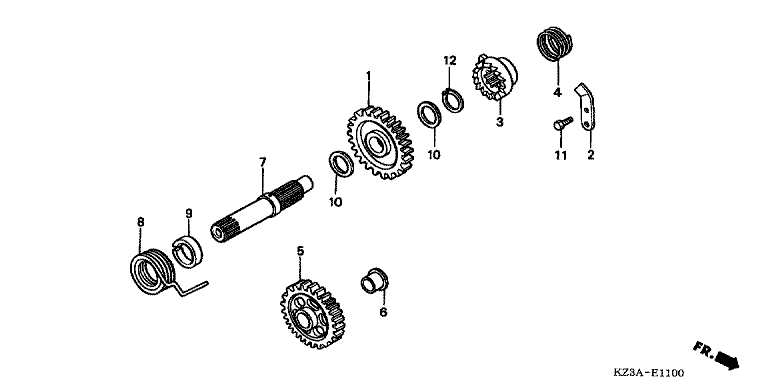 KICK STARTER SPINDLE