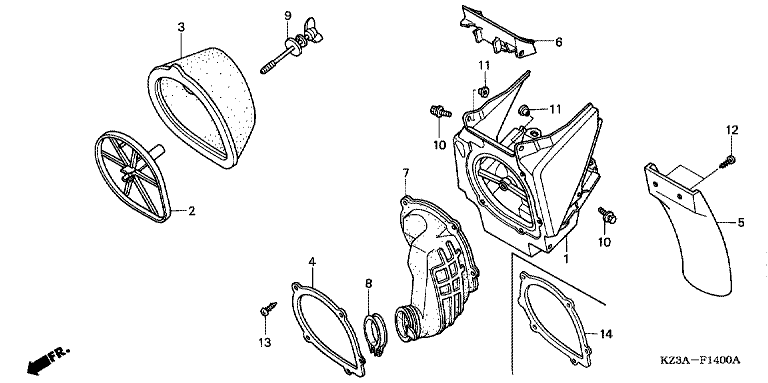 AIR CLEANER (CR250R'02-'04)