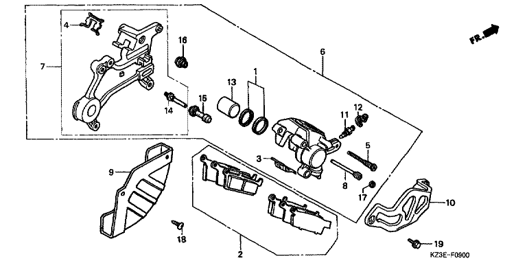 REAR BRAKE CALIPER