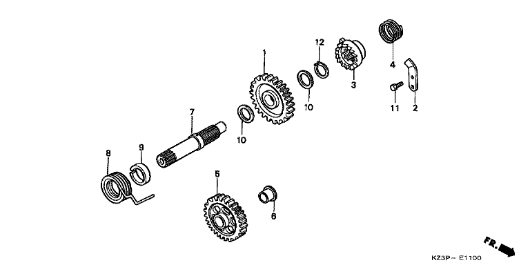 KICK STARTER SPINDLE