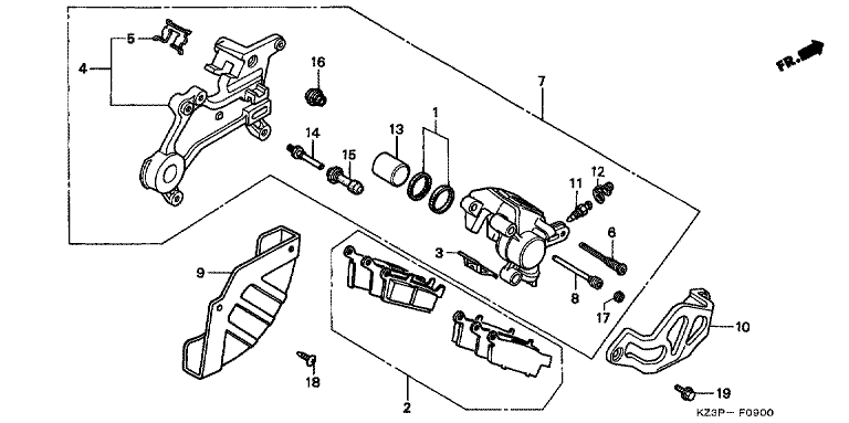 REAR BRAKE CALIPER