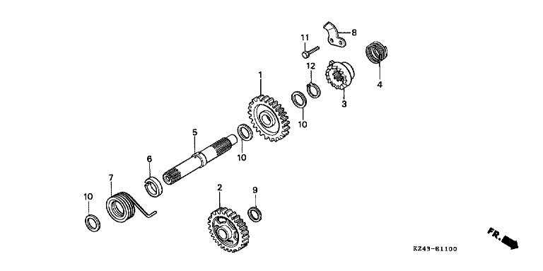 KICK STARTER SPINDLE