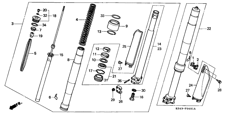 FRONT FORK (CR125RM)
