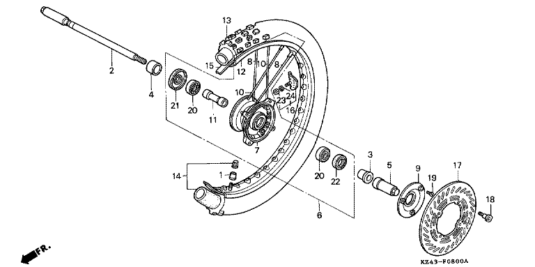 FRONT WHEEL (CR125RL/RM)