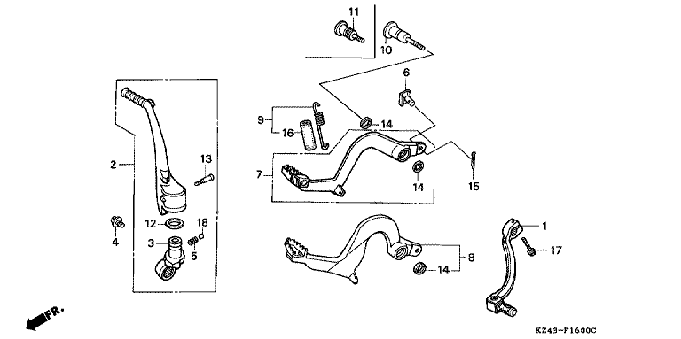 PEDAL/KICK STARTER ARM
