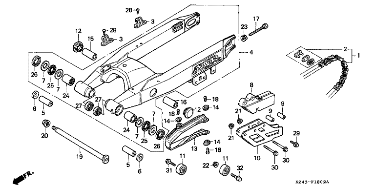 SWINGARM (CR125RP/RR/RS/RT)