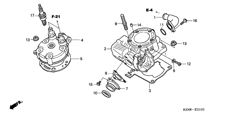 CYLINDER/CYLINDER HEAD (CR125R4)