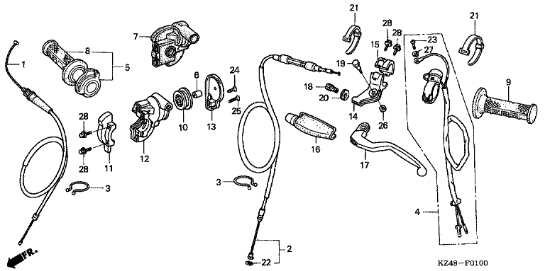 HANDLE LEVER/SWITCH/CABLE ('02,'03)