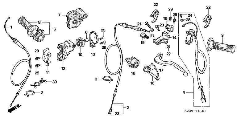 HANDLE LEVER/SWITCH/CABLE ('04-'07)
