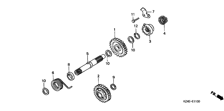 KICK STARTER SPINDLE
