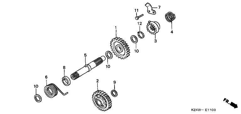 KICK STARTER SPINDLE