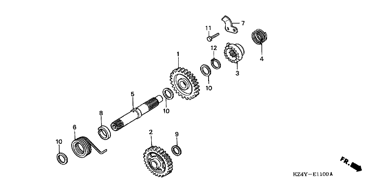 KICK STARTER SPINDLE