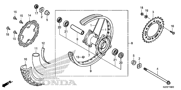REAR WHEEL (CRF250L)