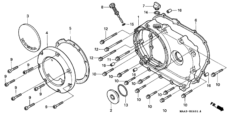 RIGHT CRANKCASE COVER (VT1100CV/CW/C2)