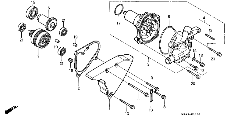 WATER PUMP (VT1100CV/CW/C2)