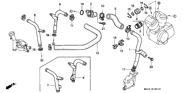 WATER PIPE (VT1100CV/CW/C2)