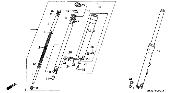 FRONT FORK (VT1100C2)